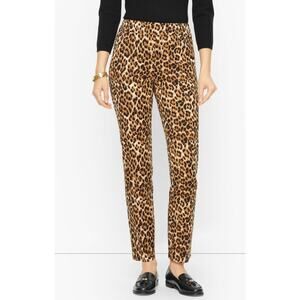 Talbots Chatham Slim Leg Ankle Pants leopard Animal Print plus Size 18 NWT